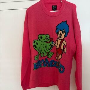 Brain Dead Pink Sweater with Graphic Design